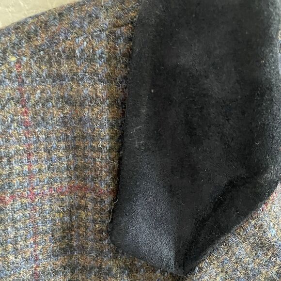 Vintage JL Colebrook Blazer Large Gray Plaid Wool Velvet Collar Academia NWOT - Picture 3 of 12